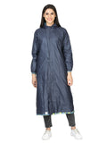 FabSeasons Waterproof Long / Full Raincoat for women with adjustable Hood and Reflector at back for Night visibility. Pack contains Top and Storage Bag