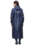 FabSeasons Waterproof Long / Full Raincoat for women with adjustable Hood and Reflector at back for Night visibility. Pack contains Top and Storage Bag