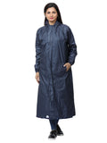 FabSeasons Waterproof Long / Full Raincoat for women with adjustable Hood and Reflector at back for Night visibility. Pack contains Top and Storage Bag