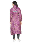 FabSeasons Waterproof Long / Full Raincoat for women with adjustable Hood and Reflector at back for Night visibility. Pack contains Top and Storage Bag