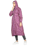 FabSeasons Waterproof Long / Full Raincoat for women with adjustable Hood and Reflector at back for Night visibility. Pack contains Top and Storage Bag