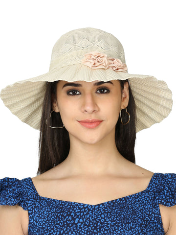 FabSeasons Long Brim Beach and Sun Hat / caps for Women & Girls