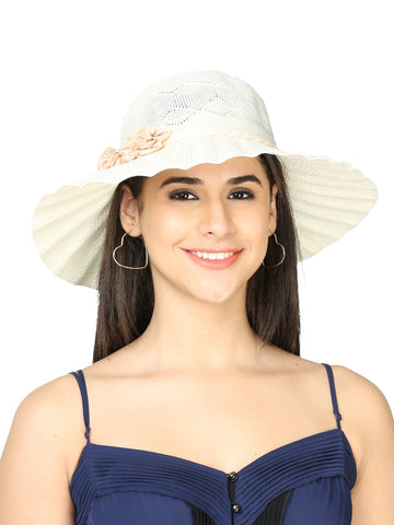 FabSeasons Long Brim Beach and Sun Hat / caps for Women & Girls