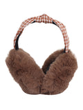 FabSeasons Foldable Ear Muffs for Girls & Women - Winter Ear Warmers with checkered headband - Soft & Warm Earmuffs - Winter Ear Covers