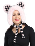 FabSeasons fancy checkered thick fluffy earmuff / ear cap & cover / beanies for Girls & Women for outdoors