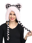 FabSeasons fancy checkered thick fluffy earmuff / ear cap & cover / beanies for Girls & Women for outdoors