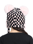 FabSeasons fancy checkered thick fluffy earmuff / ear cap & cover / beanies for Girls & Women for outdoors