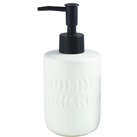 FabSeasons White Arrow Ceramic Soap Dispenser, 350ML