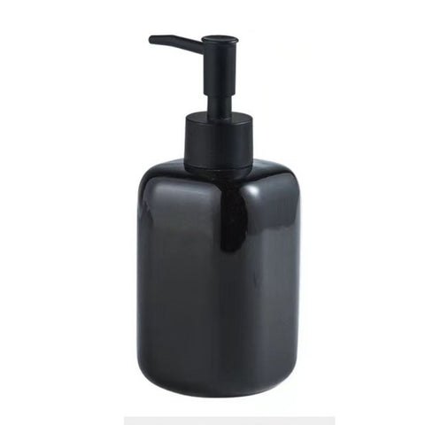 FabSeasons Glossy Black Solid Ceramic Soap Dispenser, 300 ML