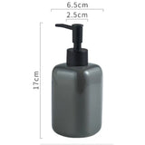FabSeasons Glossy Grey Solid Ceramic Soap Dispenser, 300 ML