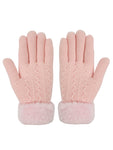 FabSeasons Acrylic warm Woolen Winter dotted print knit cold weather fleece wool Gloves for Boys & Girls, fits for 7-14 years