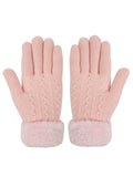 FabSeasons Acrylic warm Woolen Winter dotted print knit cold weather fleece wool Gloves for Boys & Girls, fits for 7-14 years