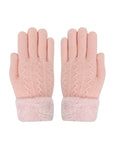 FabSeasons Acrylic warm Woolen Winter dotted print knit cold weather fleece wool Gloves for Boys & Girls, fits for 7-14 years