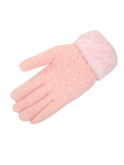 FabSeasons Acrylic warm Woolen Winter dotted print knit cold weather fleece wool Gloves for Boys & Girls, fits for 7-14 years