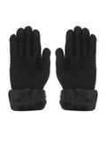 "FabSeasons Acrylic warm Woolen Winter dotted print knit cold weather fleece wool Gloves for Boys & Girls, fits for 7-14 years "