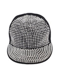 FabSeasons Studs Bling Flat Hip Hop Cap (Silver)