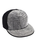 FabSeasons Studs Bling Flat Hip Hop Cap (Silver)