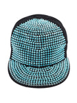 FabSeasons Studs Bling Flat Hip Hop Cap (Skyblue)