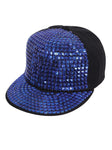 FabSeasons Studs Bling Flat Hip Hop Cap (Blue)