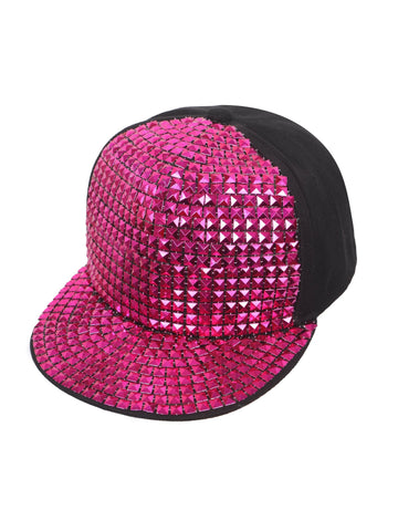 FabSeasons Studs Bling Flat Hip Hop Cap Unisex