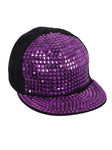 FabSeasons Studs Bling Flat Hip Hop Cap (Purple)