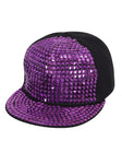 FabSeasons Studs Bling Flat Hip Hop Cap (Purple)