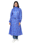 FabSeasons Waterproof abstract printed Long / Full Raincoat for women with adjustable Hood. Pack contains Top and Storage Bag