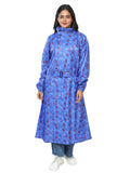 FabSeasons Waterproof abstract printed Long / Full Raincoat for women with adjustable Hood. Pack contains Top and Storage Bag