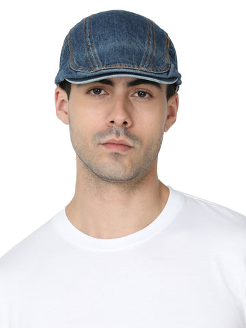 FabSeasons Unisex Washed / Faded Denim / Jeans Cotton Flat Golf Caps / Hats for men & Women