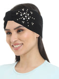 FabSeasons Studded Acrylic Woolen Skull Stretch headband / ear warmer / cap / Hair Accessory for women & Girls for winters