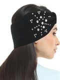 FabSeasons Studded Acrylic Woolen Skull Stretch headband / ear warmer / cap / Hair Accessory for women & Girls for winters