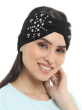 FabSeasons Studded Acrylic Woolen Skull Stretch headband / ear warmer / cap / Hair Accessory for women & Girls for winters