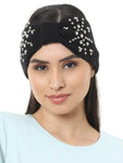 FabSeasons Studded Acrylic Woolen Skull Stretch headband / ear warmer / cap / Hair Accessory for women & Girls for winters