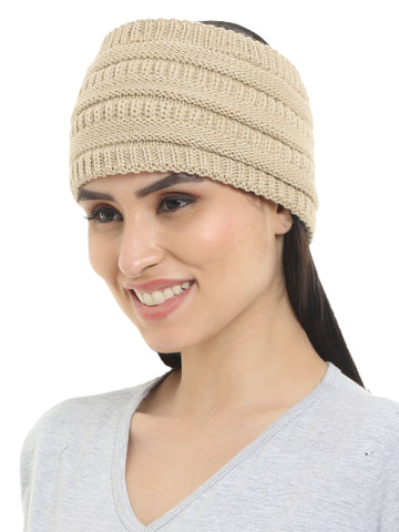 FabSeasons Acrylic Woolen Skull Stretch headband / ear warmer / cap / Hair Accessory for women & Girls for winters