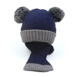 FabSeasons Kids Winter Skull / Beanie caps with scarf Set, fits for 6 Months - 3 Years Old Baby Boys & Girls / Toddler