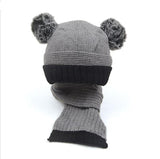 FabSeasons Kids Winter Skull / Beanie caps with scarf Set, fits for 6 Months - 3 Years Old Baby Boys & Girls / Toddler