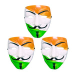 FabSports Face Mask of Indian Flag tricolor Feat V For Vendetta with elastic, Ideal for Support to Team India at Stadium for ICC cricket world cup show your support, Pack of 3