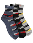 T9 Live IN Cotton Unisex Low Ankle Liner Printed Ankle Socks. Combo of 3 pairs