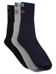 T9 Sparker Unisex Cotton Crew Length Sports Solid Socks .Combo of 3 pairs