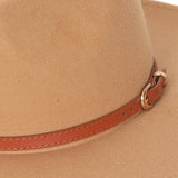 FabSeasons Vintage Wide Brim Beige Fedora Hat with Belt for men
