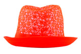 FabSeasons Orange Fedora Netted Hat