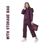 FabSeasons Maroon Raincoat Set for women with adjustable Hood and Reflector