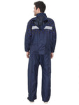 Fabseasons Blue High Quality Unisex Raincoat with Hood & Reflector for Night visibility