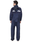 Fabseasons Blue High Quality Unisex Raincoat with Hood & Reflector for Night visibility