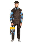 Fabseasons Skyblue High Quality UnisexRaincoat with Hood & Reflector for Night visibility