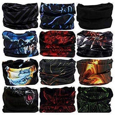 Fabseasons Unisex Headwear Head Wrap UV Resistence Sports Bandana (Assorted Color and Design) Pack of 10