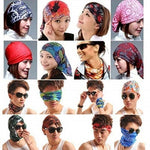 Fabseasons Unisex Headwear Head Wrap UV Resistence Sports Bandana (Assorted Color and Design) Pack of 10