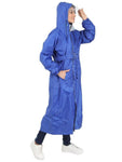 Fabseasons Blue Raincoat for Women with Adjustable Hood & Reflector for Night visibility