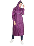 Fabseasons DarkPurple Raincoat for women with Adjustable Hood & Reflector for Night visibility freeshipping - FABSEASONS
