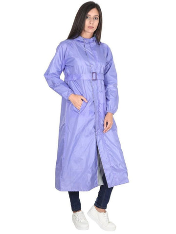 Fabseasons LightPurple Raincoat for women with Adjustable Hood & Reflector for Night visibility